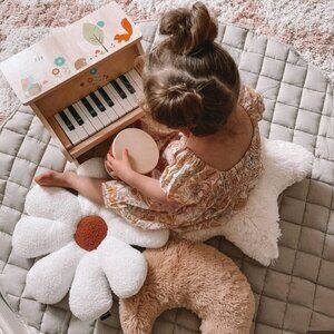 Jabaloo French Linen Baby Toddler Playmat // gray beige // NWT